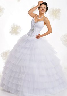 Свадебное платье Д52248. С пышной юбкой, длинное без шлейфа.