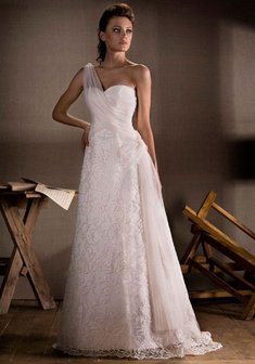 Свадебное платье B52662. С прямой юбкой, длинное без шлейфа.